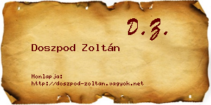 Doszpod Zoltán névjegykártya