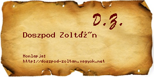Doszpod Zoltán névjegykártya