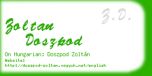 zoltan doszpod business card